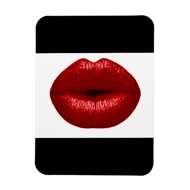 RUBY RED LIPSTICK MAKEUP SCHÖNHEIT FASHION SALLIPS MAGNET (Vertikal)