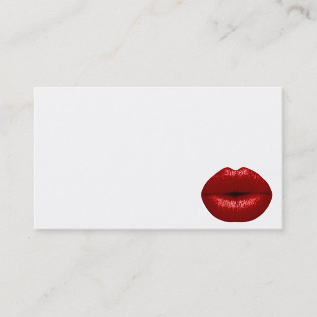 RUBY RED LIPSTICK MAKEUP SCHÖNHEIT FASHION SALON L VISITENKARTE (Vorderseite)