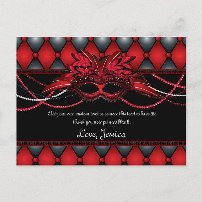 Ruby Red Masquerade Merci Cartes (Devant)