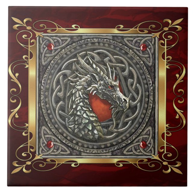 Ruby Red Medieval Witchcraft Ritual Alter Angebot Fliese (Vorderseite)