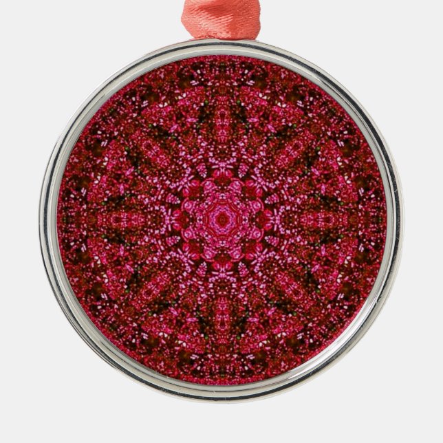 Ruby Red Metallic Ornament Aus Metall (Vorne)