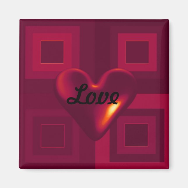 Ruby Red Puffy Heart Magnet (Vorne)