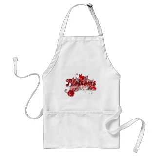 Ruby Red Script Blossoms Schürze