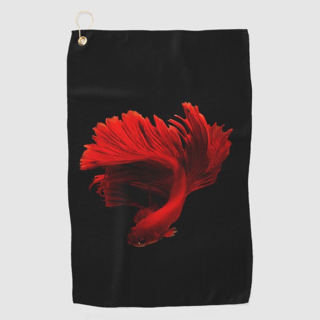 Ruby Red Siamese Fighting Fish Golfhandtuch (Vorderseite)