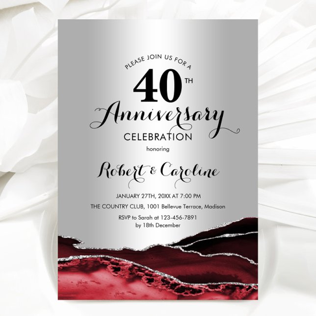 Ruby Red Silver 40. Jubiläum Einladung (Von Creator hochgeladen)
