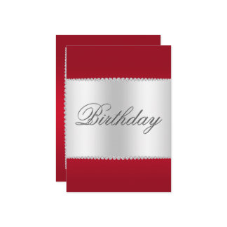 Ruby Red, Silver & Gems Geburtstag Einladung