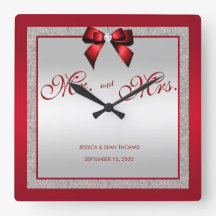 Ruby Red & Silver Glitzer Wedding Day
