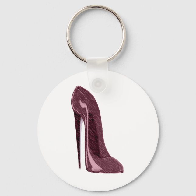 Ruby Red Stiletto Shoe Schlüsselanhänger (Vorderseite)