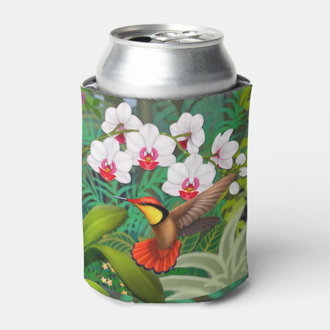 Ruby Red Tropical Hummingbird Can Cooler Dosenkühler (Kanne Vorderseite)