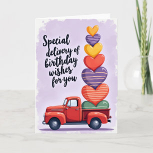Ruby Red Truck Geburtstagskarte Karte