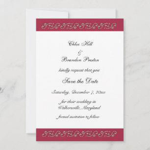 Ruby Red und Pearls Save the Date