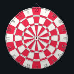 Ruby Red und White Dartscheibe<br><div class="desc">Ruby Red and White Dart Board</div>