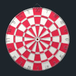 Ruby Red und White Dartscheibe<br><div class="desc">Ruby Red and White Dart Board</div>