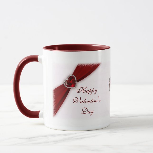 Ruby Red Valentine's Day Tasse (Links)