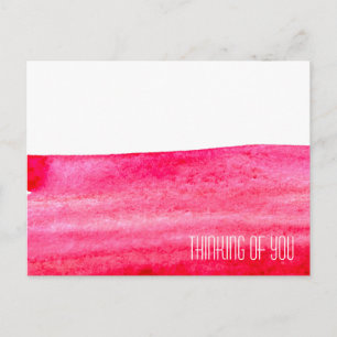 Ruby Red Wassercolor Minimalist Postkarte