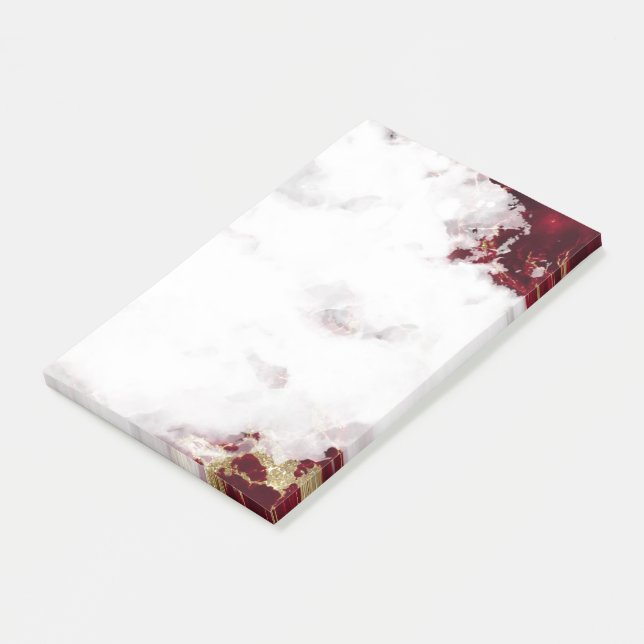Ruby Red Watercolor Geode Postit Notes Post-it Klebezettel (angewinkelt)