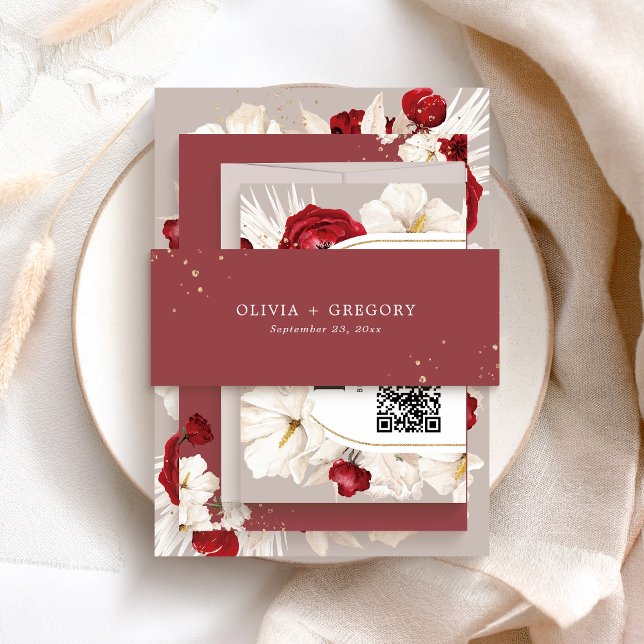 Ruby Red wedding Einladungsbanderole (Von Creator hochgeladen)