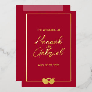 Ruby Red Wedding Foil Einladung