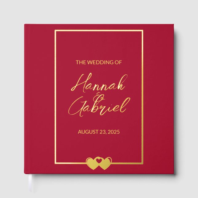 Ruby Red Wedding Gästebuch (Vorderseite)