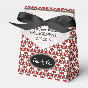 Ruby Red White Blumenmuster Gastgeschenk Geschenkschachtel