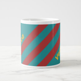 Ruby Reef Stripes with Name Jumbo-Tasse