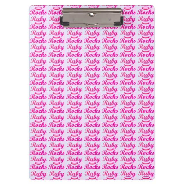 Ruby Rocks Design SWEET PINK Klemmbrett (Vorderseite)