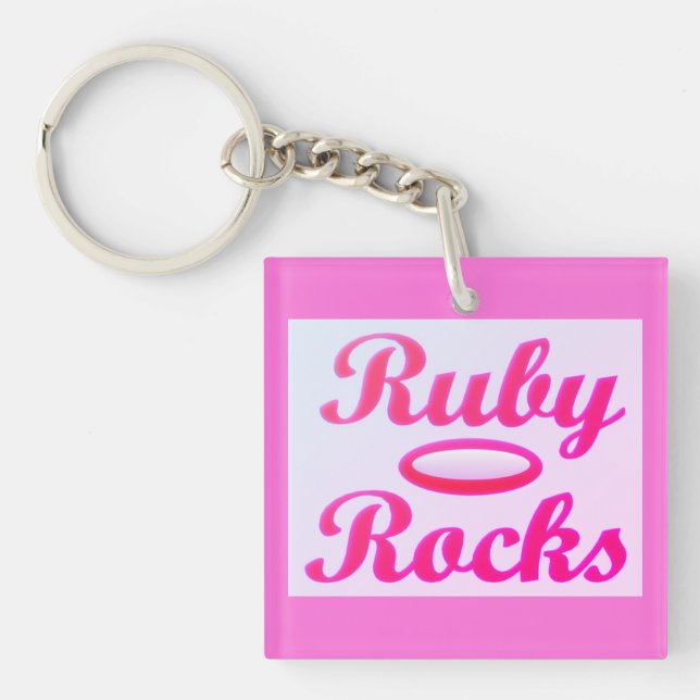Ruby Rocks Design SWEET PINK Schlüsselanhänger (Vorderseite)