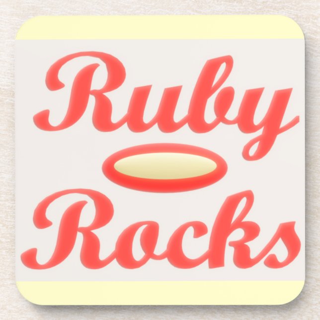Ruby Rocks entwerfen Rot und Melasse Getränkeuntersetzer (Vorderseite)
