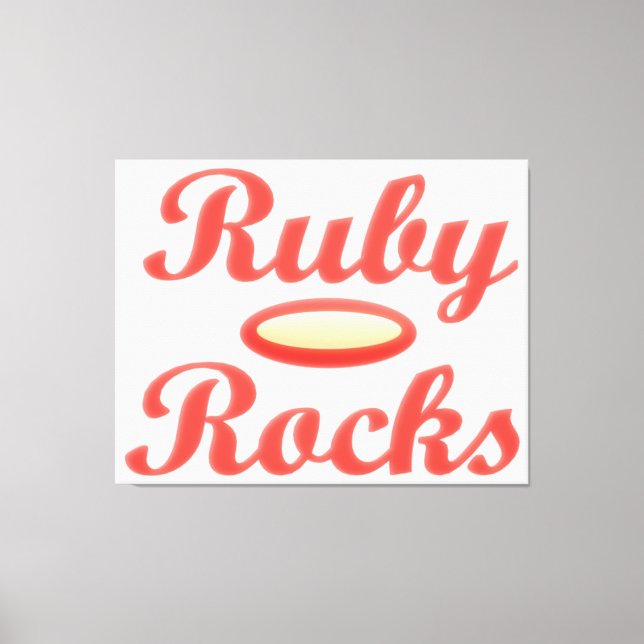 Ruby Rocks entwerfen Rot und Melasse Leinwanddruck (Vorderseite)