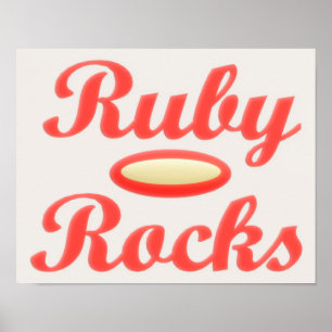 Ruby Rocks entwerfen Rot und Melasse Poster