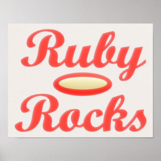 Ruby Rocks entwerfen Rot und Melasse Poster (Vorne)