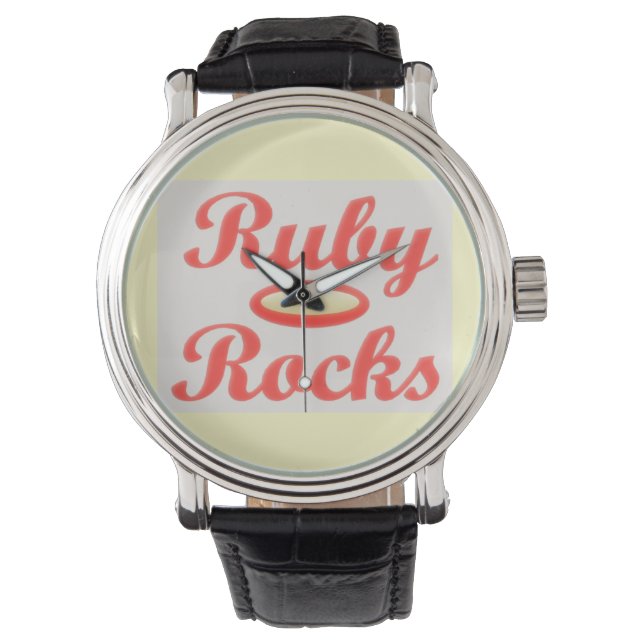RUBY ROCKS RED AND CREAM CHARMING WRIST WATCH ARMBANDUHR (Vorderseite)