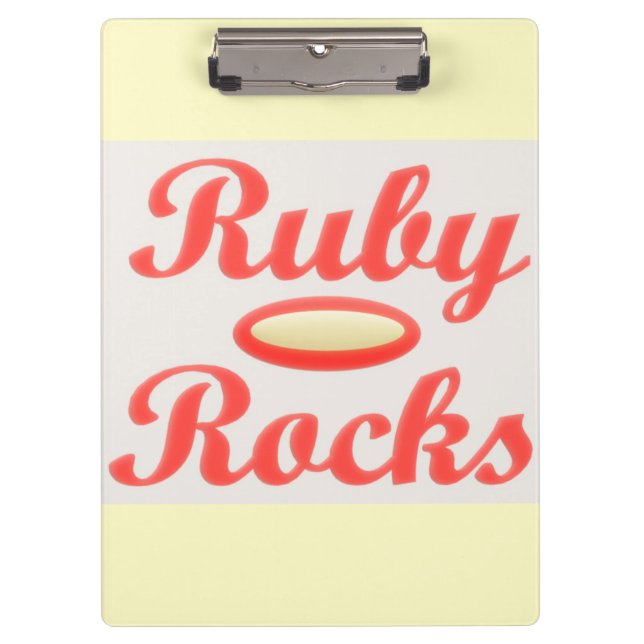 RUBY ROCKS RED AND CREAM CLIPBOARD KLEMMBRETT (Vorderseite)