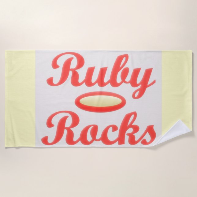 RUBY ROCKS RED AND CREAM Handtuch (Vorderseite)
