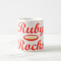 RUBY ROCKS RED AND CREAM KAFFEE TASSE