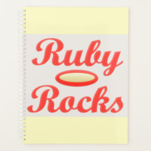 RUBY ROCKS RED AND CREAM NOTEPAD PLANNER PLANER