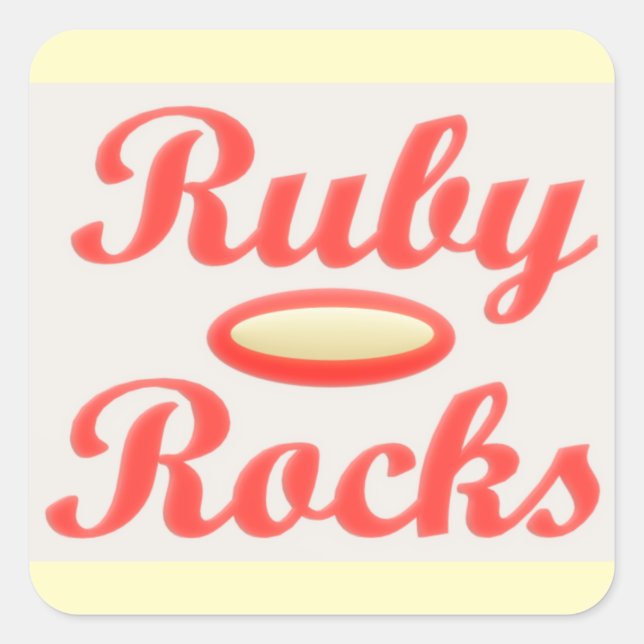 RUBY ROCKS RED AND CREAM STICKER (Vorderseite)