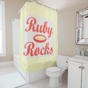 RUBY ROCKS RED UND CREAM Duschvorhang