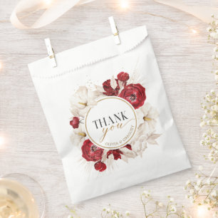 Ruby Rot und Weiß Blumen danke Geschenktütchen