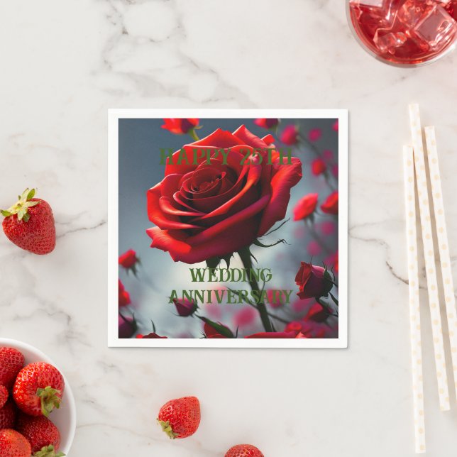 Ruby Rote Rose 25. Serviette (Beispiel)