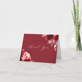 Ruby Rote Rosen Floral Wedding Dankeskarte