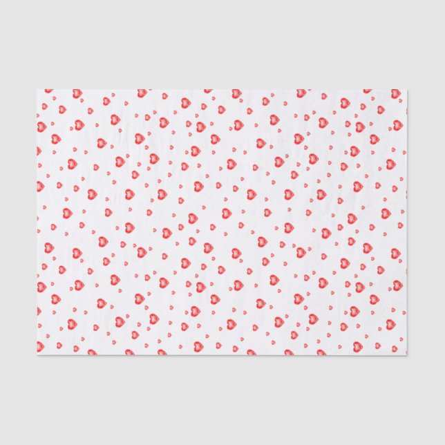 Ruby Rote Valentine Herzmuster Seidenpapier (Vorderseite)