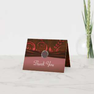Ruby & Roter Samt Hochzeitswirbel Dankeskarte