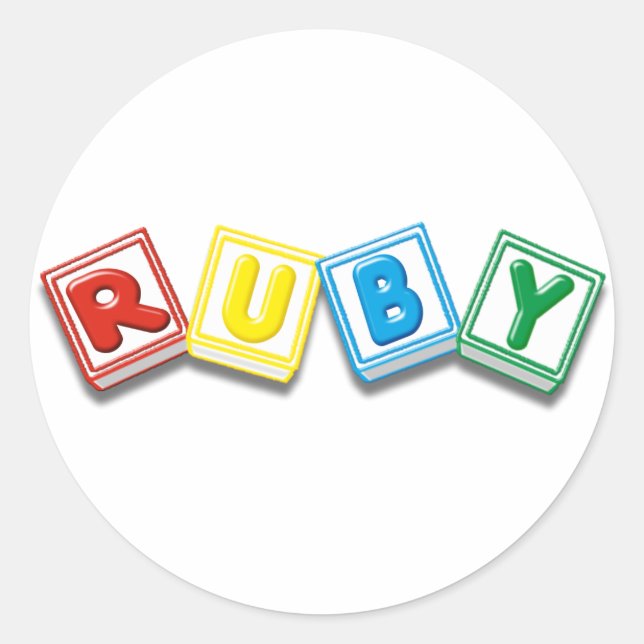 Ruby Runder Aufkleber (Vorderseite)