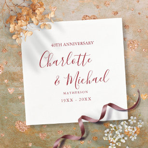 Ruby Script Elegant zum 40. Hochzeitstag Serviette