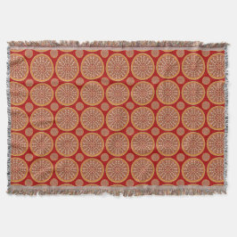 Ruby Sunset Floral Throw Blanket Decke