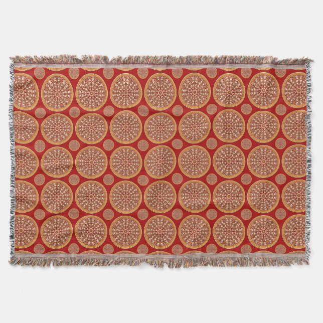 Ruby Sunset Floral Throw Blanket Decke (Vorderseite)