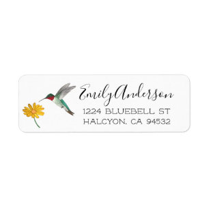 Ruby-throated Hummingbird and Blume Label