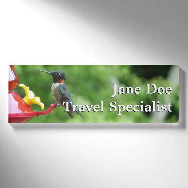 Ruby-Throated Hummingbird Bird Fotografy Namenschild (Vorderseite)