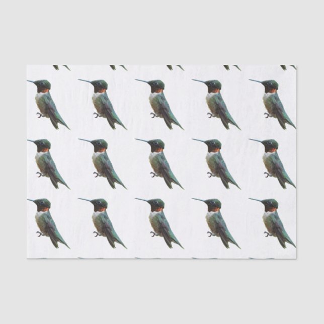 Ruby-Throated Hummingbird Bird Fotografy Seidenpapier (Vorderseite)